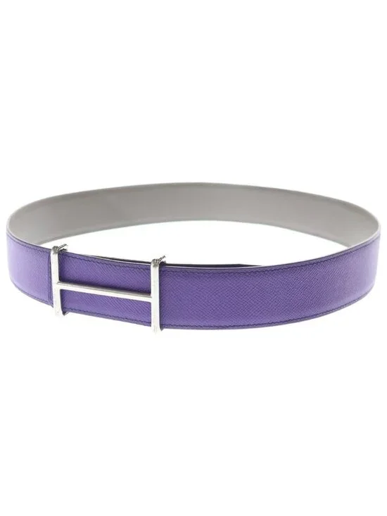 Hermes Constance Idem Reversible Belt Purple Gray