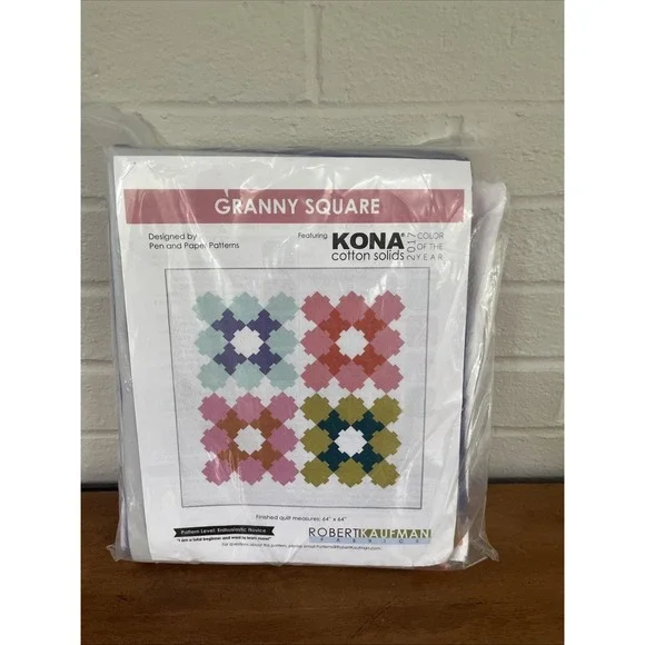 ROBERT KAUFMAN‎ Kona Cotton Solids QUILT KIT Granny Square 64