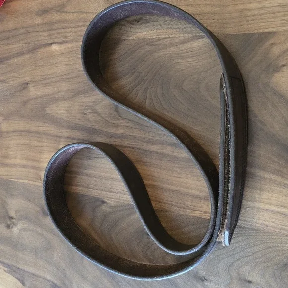 Duluth‎ Trading Co 61024 Brown Buckle-less Leather Belt USA Mens SZ 50 Hook Loop
