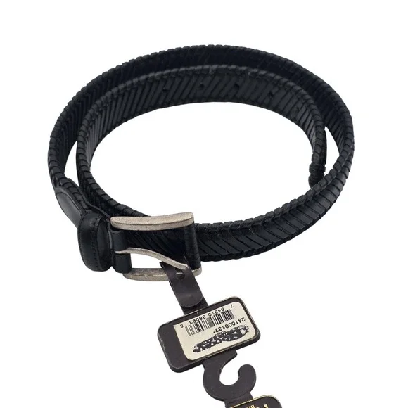 Nocona Belt Co. Belt Mens 32 Black Braided‎ Leather Western Cowboy Casual Rodeo