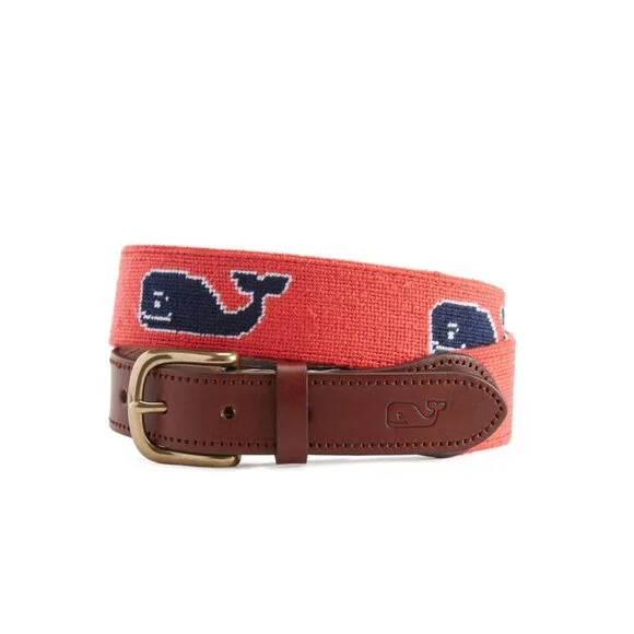 NWOT Vineyard Vines Whale Needlepoint Belt