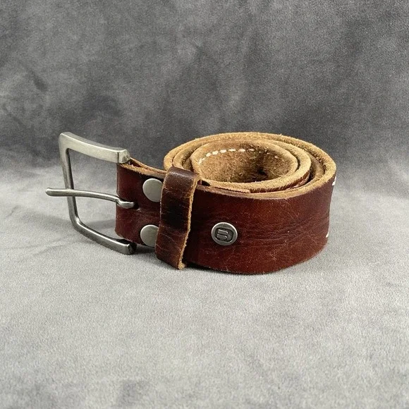 BKE Brown Genuine Leather Belt Size 38 Men's Distressed Casual Western