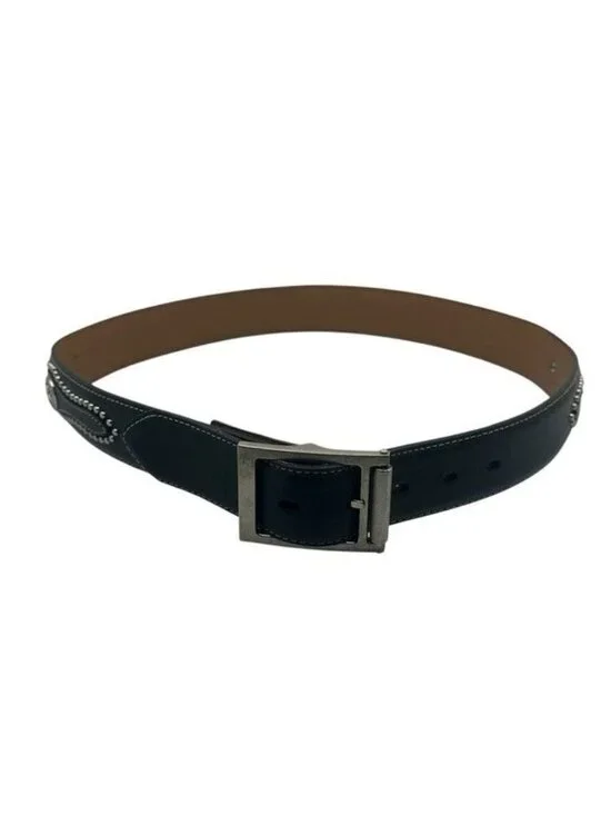 Nocona Men's 34 Belt Black Leather Western Cowboy Texas Star Studded N2479201
