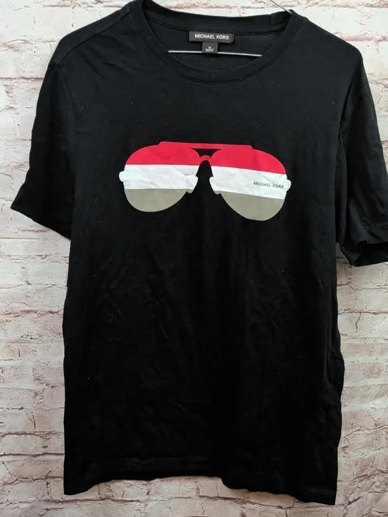 Michael Kors Black Graphic Tee Shirt Medium