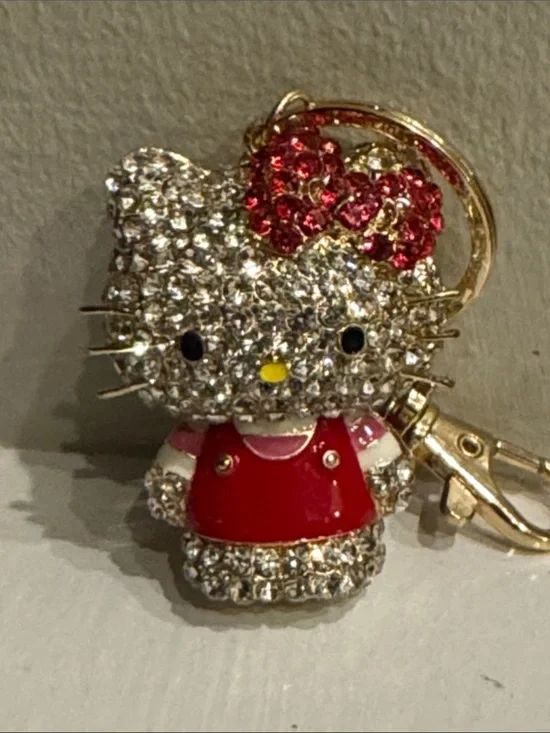 Hello Kitty Red Dress Crystal Keychain