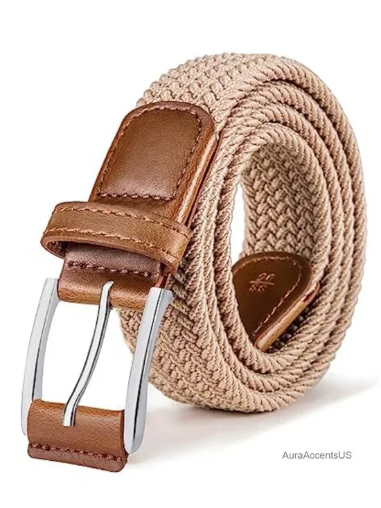 Men's Woven Braided Stretch Golf Belt 1 3/8