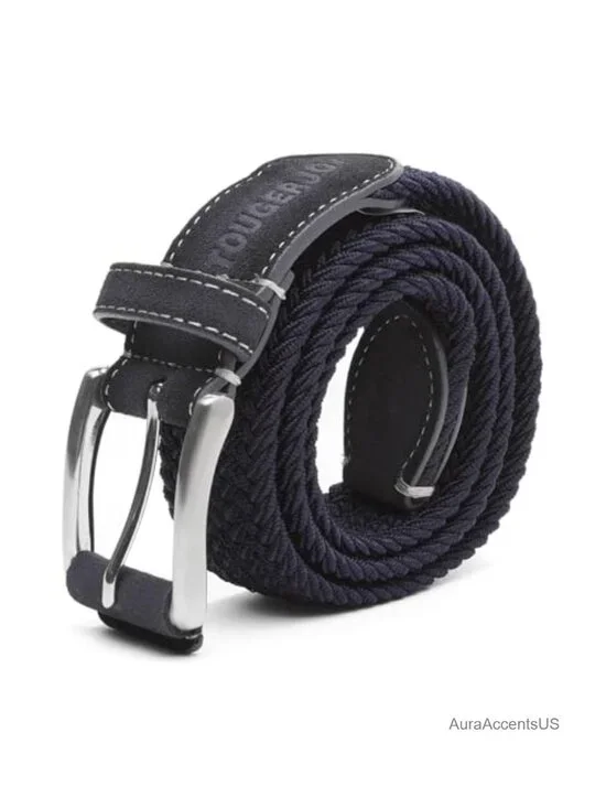 Men's Stretch Woven Belt Elastic Casual for Golf Hunting Pants Jeans