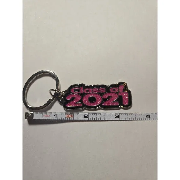 Class Of 2021, Pink And Black Metal Enameled Souvenir Keychain