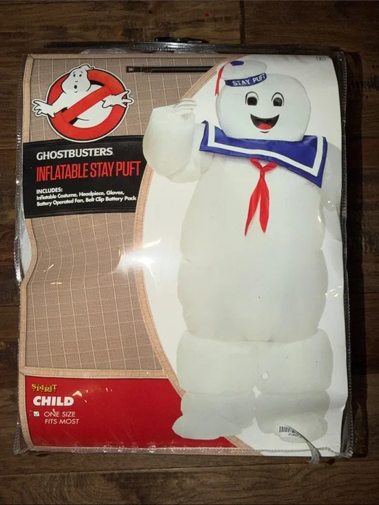 Spirit Ghostbusters Inflatable Stay Puft Child Costume White Blue Red