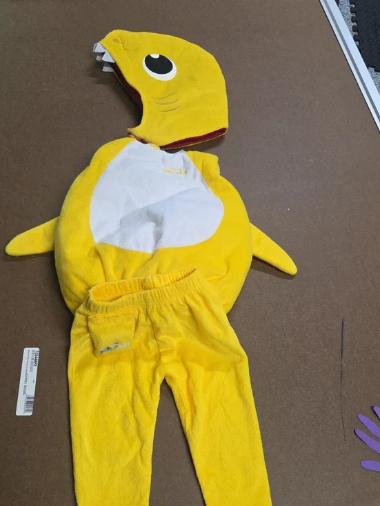 Spirit Yellow Shark Costume with White Belly Size 6-12 meses