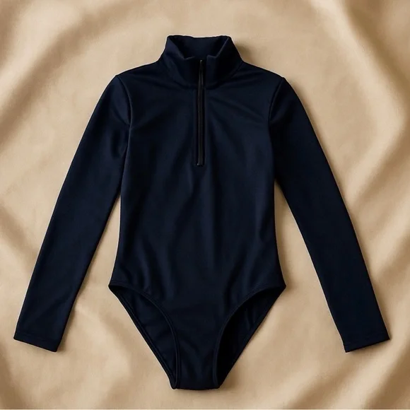 Balera Black Long Sleeve Dance Leotard Bodysuit MC Medium Child Size 10