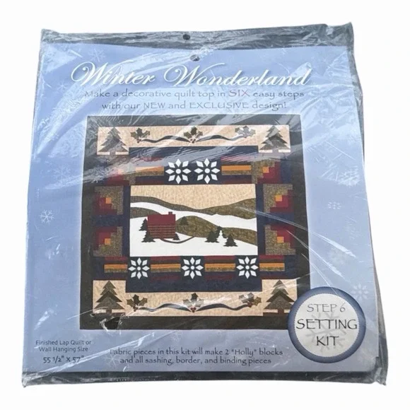 Vtg Jo-Ann Fabric Quilt Blocks Kit Winter Wonderland Step 6 Setting Kit ONLY