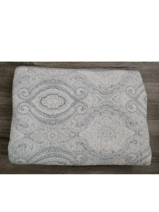 Tommy Bahama Turtle Cove Quilt Cotton Blue White Twin Tropical Paisley Coastal