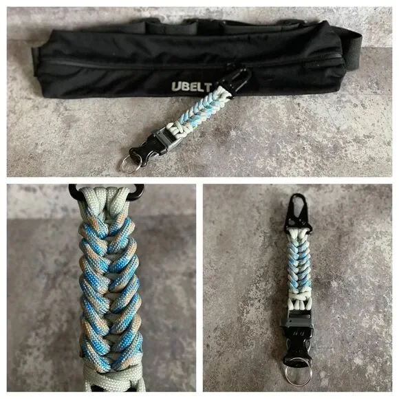 Paracord Whistle Keychain Hiking NEW Outdoor Sporty Handmade Unisex Blue