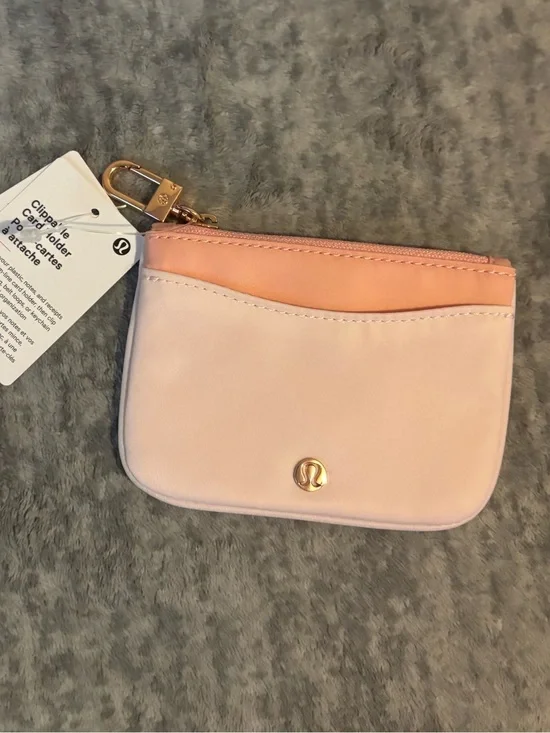 lululemon athletica Pink Peach Clipable Card & Key Holder