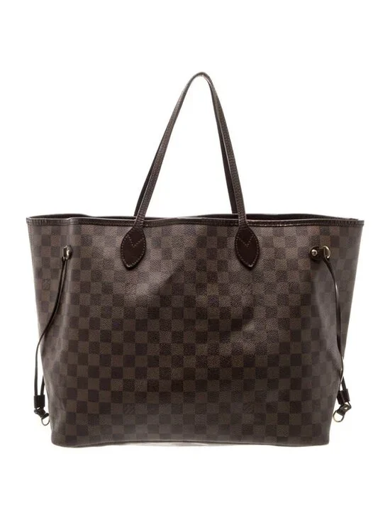 Louis Vuitton Damier Ebene Neverfull GM Brown Checkered Tote Bag Canvas