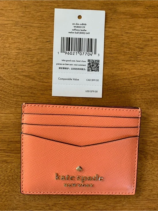 Kate Spade leather cardholder wallet (NWT)