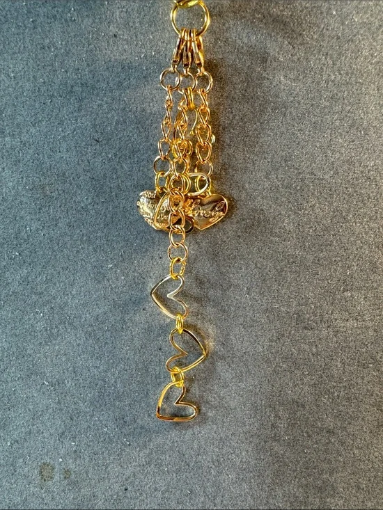 Hand Crafted Gold Heart Chain Key & Card Holder