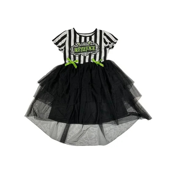 Warner Bros. Licensed Beetlejuice Girls Tutu Dress Size Medium (8) Halloween