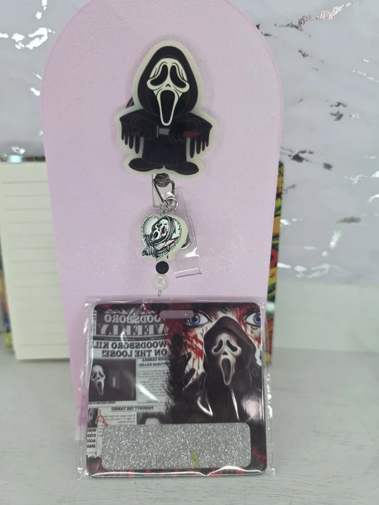 Scream Face Phone Charm Accessory - Pink