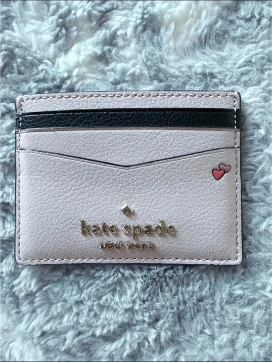kate spade New York  mini mouse Pink Leather Cardholder with Heart Accent
