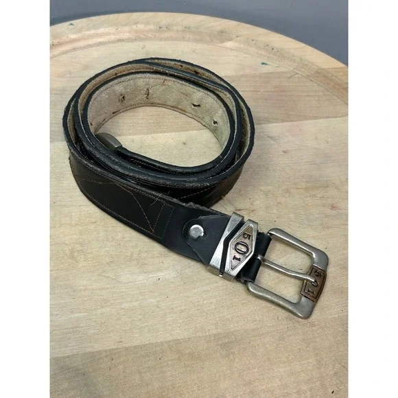 Mens Genuine Leather‎ 501 Accessories Belt XL 42-44 Silver Buckle
