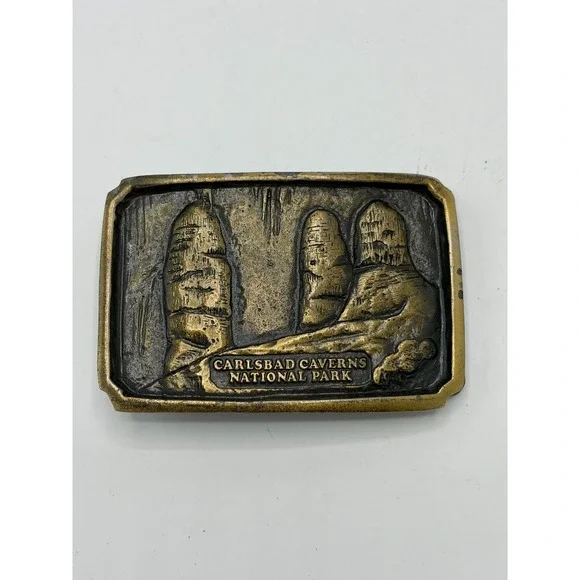 Carlsbad‎ Caverns National Park New Mexico Elk Vintage Belt Buckle