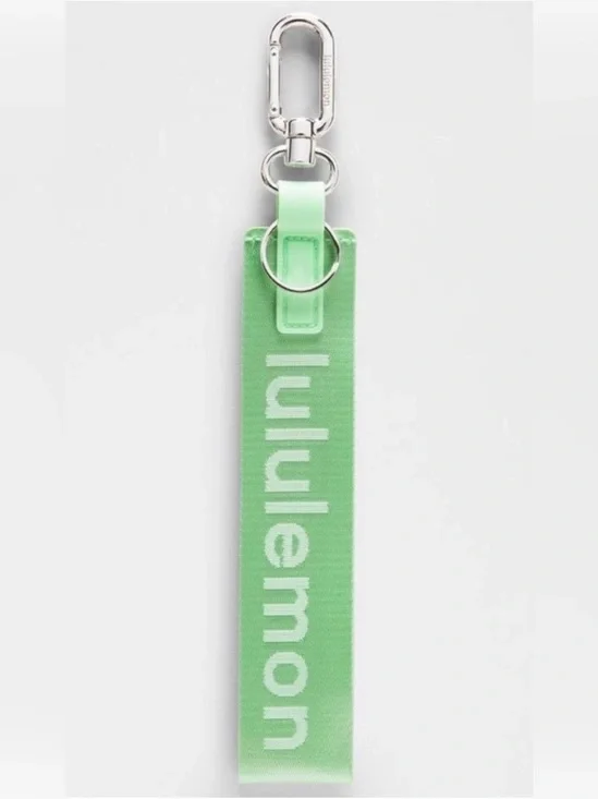 Lululemon NWT Never Lost Keychain Mint Green Citrus Branded Wrist Strap Keychain