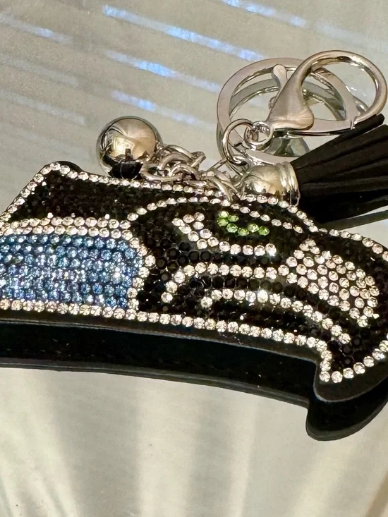New Crystal Embellished Seahawk Keychain/Bag Charm