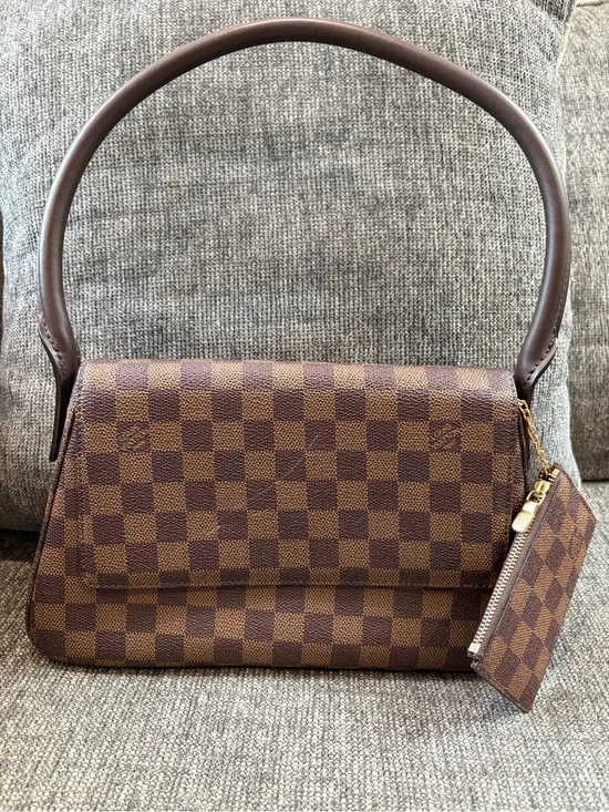 Louis Vuitton Brown Damier Ebene Shoulder Bag with Coin Pouch
