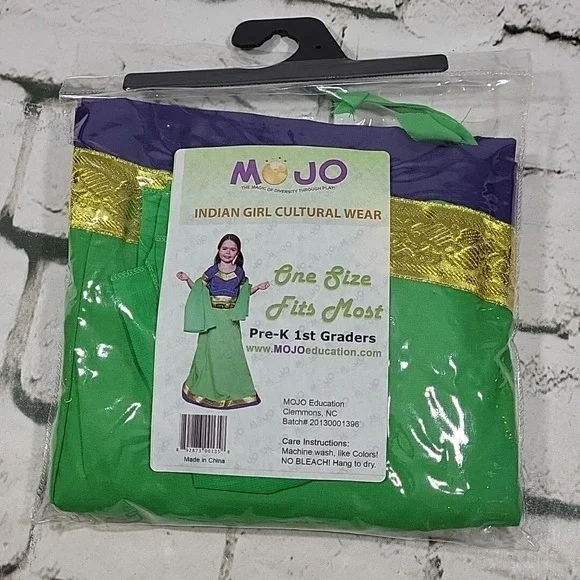 Mojo Play‎ Costume Indian Girl Cultural Wear Education Pretend Dress-Up PreK-1st