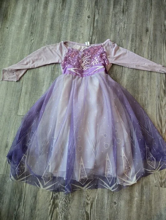 Girls Purple Sparkle Princess Costume Dress