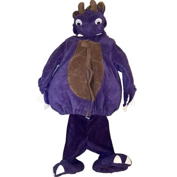 Purple Dragon Wings Halloween Costume Padded Old Navy Warm Sz 6-12 Months 2 pc