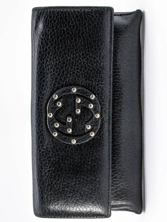 Gucci Studded Soho Continental Wallet Black