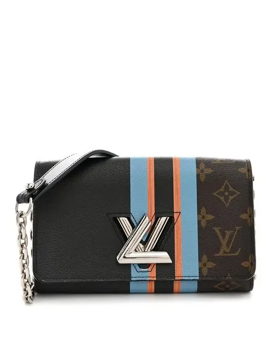 Louis Vuitton Stripe Twist Chain Wallet #322710L13B