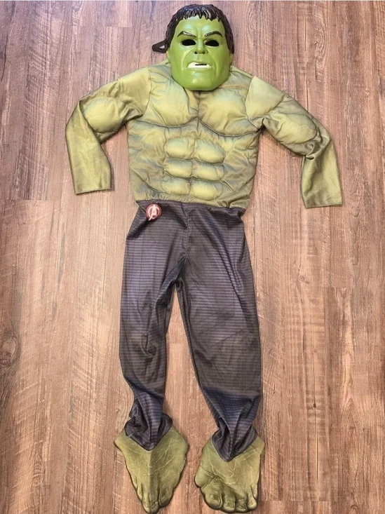 Marvel Avengers: Endgame Incredible Hulk Muscle Costume & Mask Set – Kids Small