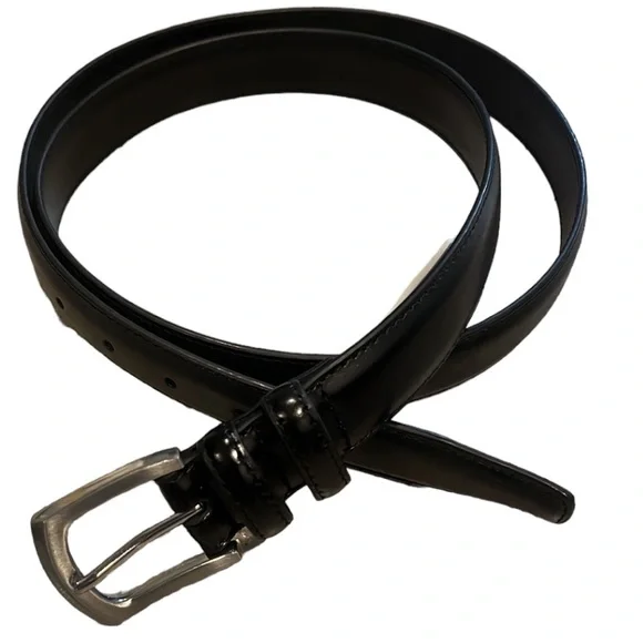 MURPHY & HARTELIUS UNISEX LEATHER PILOT BELT BLACK SIZE 44 NEW WITHOUT TAGS