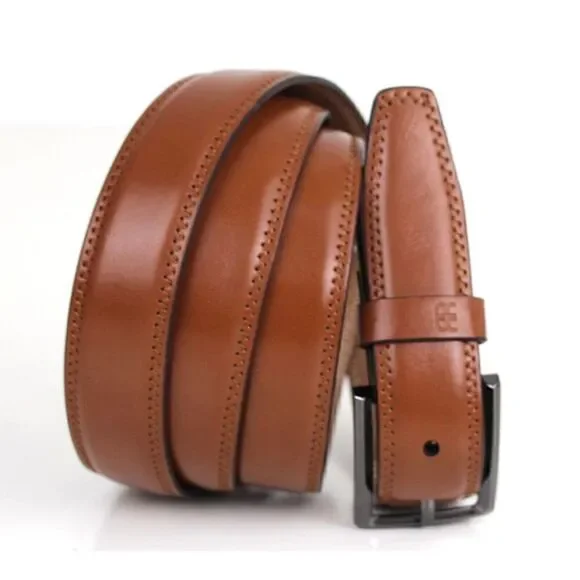 River Island TAN BROWN GENUINE LEATHER 1 1/8