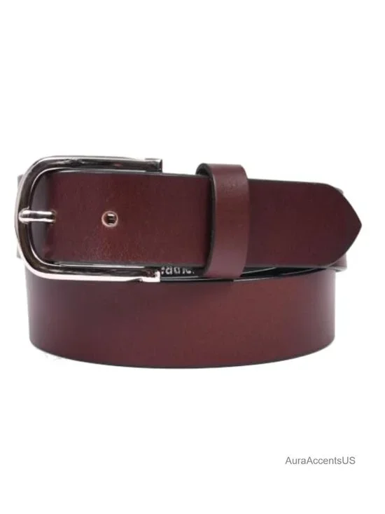 Full Grain Leather Men's Casual Belt with Buckle Closure 1.25 Inch Wide