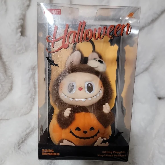 Labubu‎ Pop Mart Adorable Pumpkin Plushy Keychain