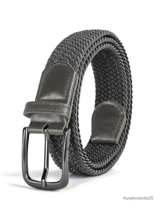 Men's Stretch Woven Braided Web Belt for Golf, Casual Wear, and Jeans