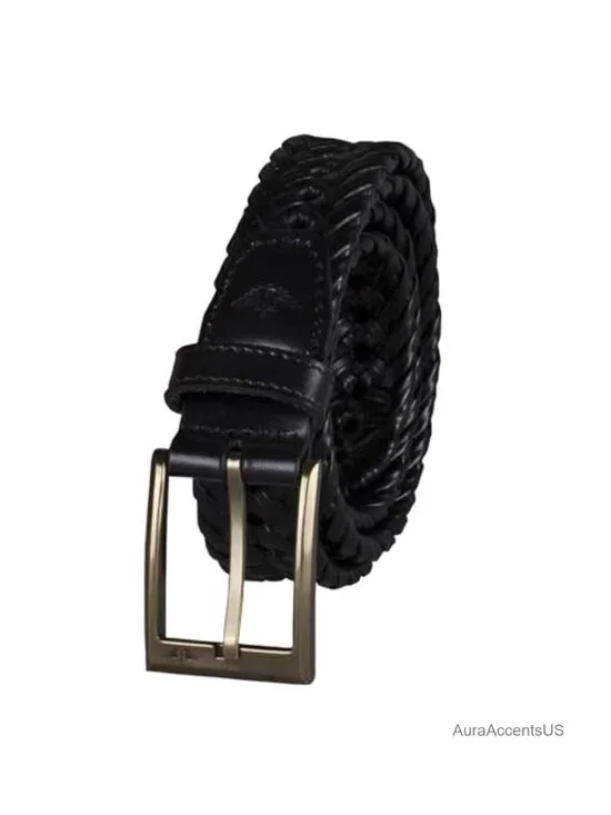 Men's Braided Leather Belt, Fully Adjustable Casual Strap, Everyday Wear