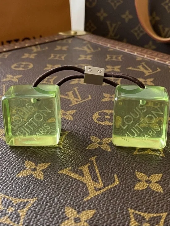 Louis Vuitton Translucent Lime Cube Hair Tie