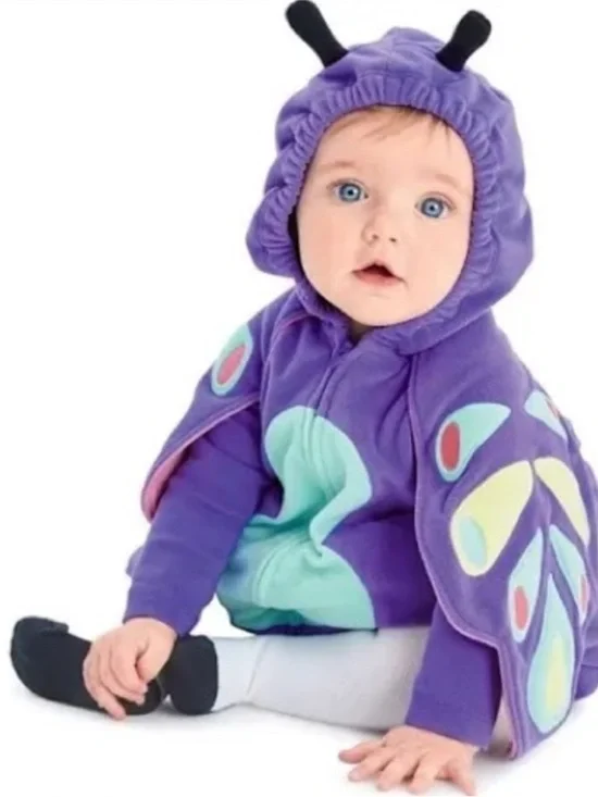 Girls Carters Peacock Costume 18 Months Purple warm zip up girls baby Halloween