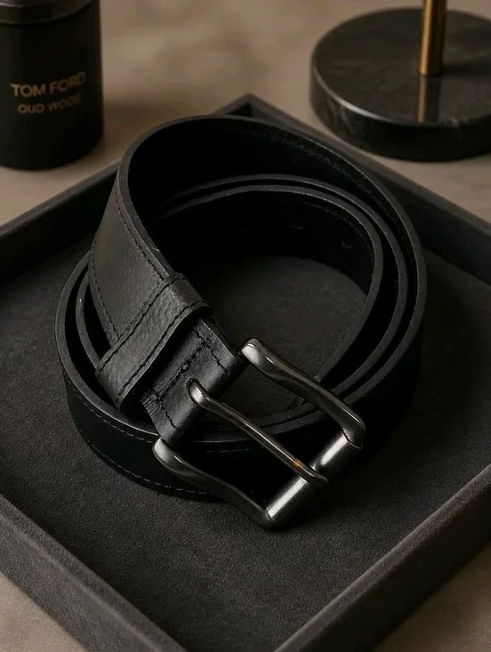 Dickies Black Leather Men's 38W. Belt - Classic Style Black Buckel (B16WB)