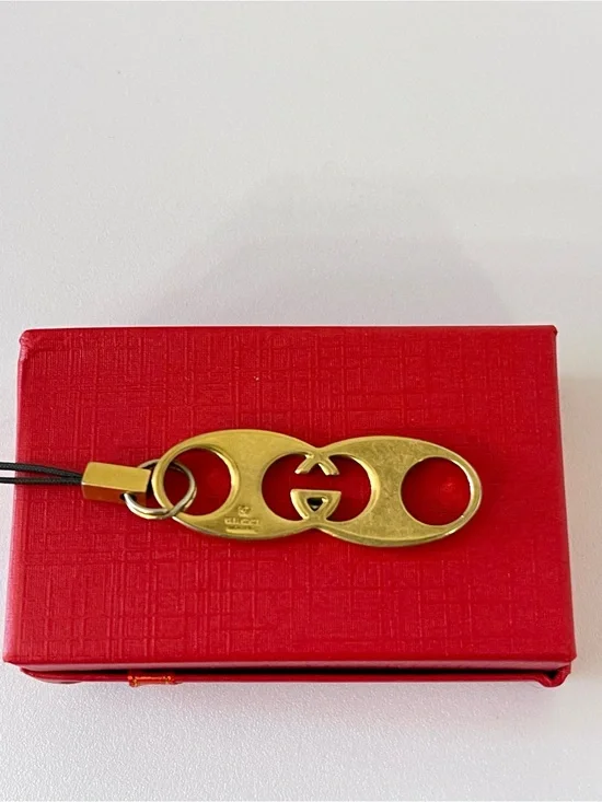Gucci Double GG Bag Charm w/Free 18K Gold-Plated Chain (Can be a Pendant too)