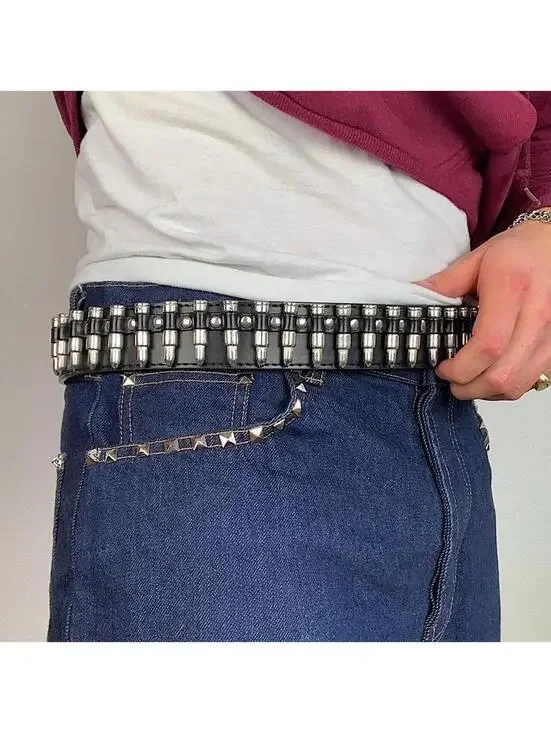 2000s Bullet belt studded vintage y2k style. Cool grunge/punk look