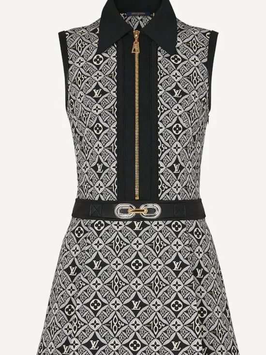 Louis Vuitton Black and White Monogram Mini Dress