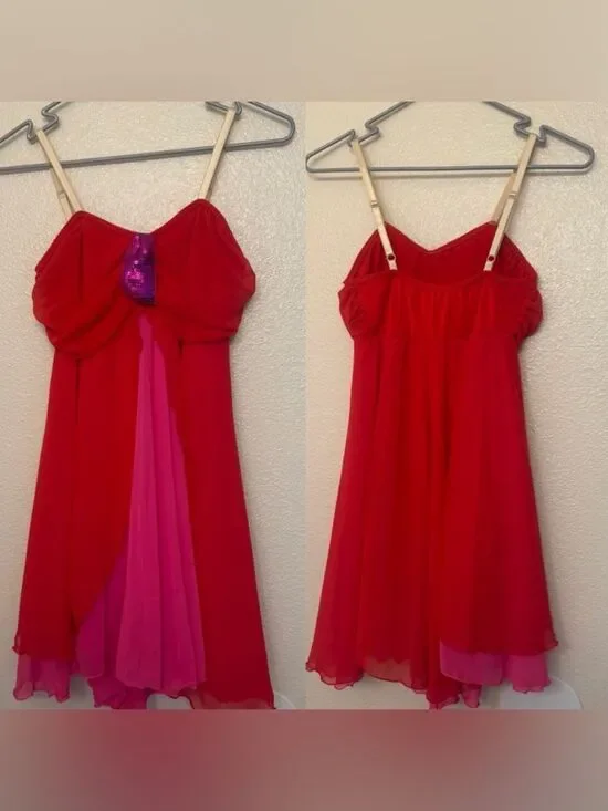 Costume Gallery Dance lyrical red slip dress SA-Small adult