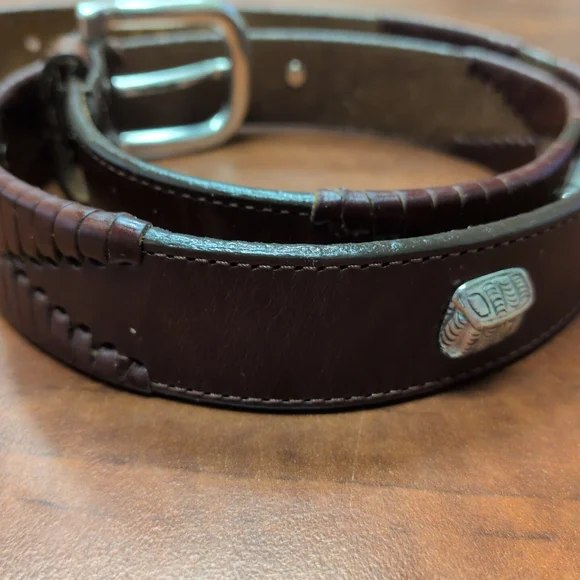 Brighton Dark Brown‎ Leather Belt with Silver Buckle